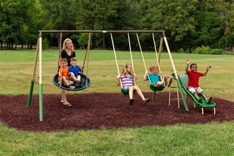 Playground Metal Swing Set Outdoor Kids Children Backyard Seat Disc