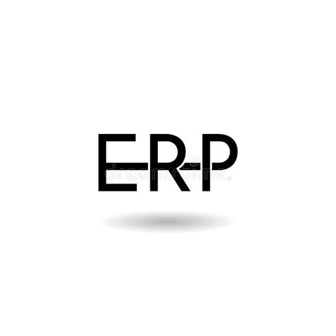 Erp Logo Icon With Shadow Stock Vector Illustration Of Platform