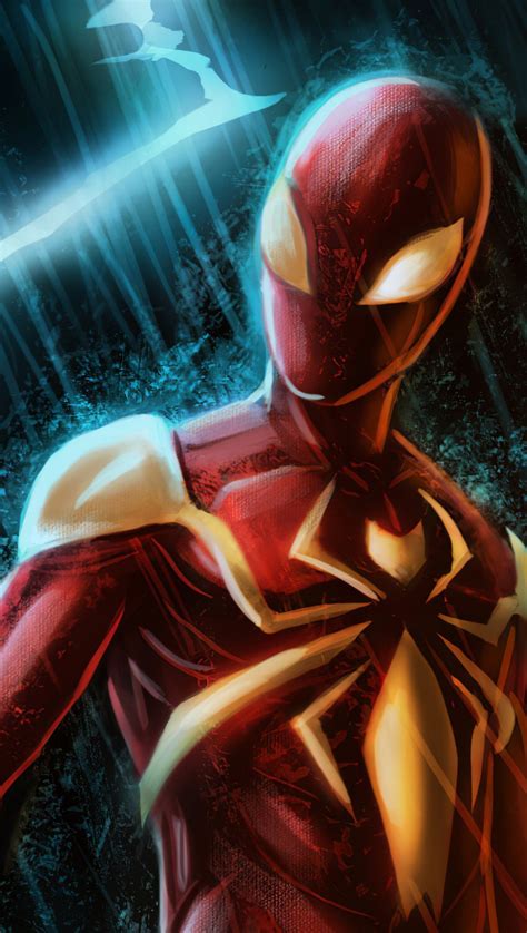 Red Gold Spiderman Suit Wallpaper Id5258