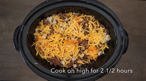 Crock Pot Beefy Taco Casserole Video Crock Pot Beefy Potato Taco