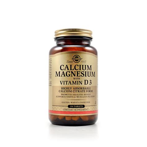Calcium supplements come in different forms that contain different amounts of calcium/vitamin d. Solgar Calcium Magnesium with Vitamin D3 Review - LabDoor