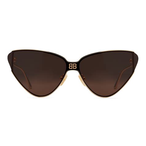 Balenciaga Shield 20 Cat Sunglasses Gold Sunglasses Balenciaga