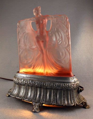 Rare Art Deco Nude Butterfly Dancer S Antique Lamp Mckee Glass Company Nr Antique Lamps