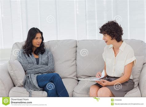 Therapist Speaking To Her Patient Stock Photo Image Of Adult