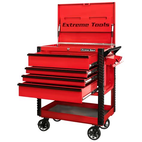 33 4 Drawer Tool Cart With Pry Bar Holders Rockin Toolboxes