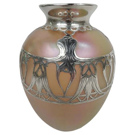 Art Nouveau Silver Overlay Figural Vase For Sale At 1stdibs
