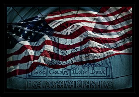 God Country Notre Dame American Flag Photograph By John