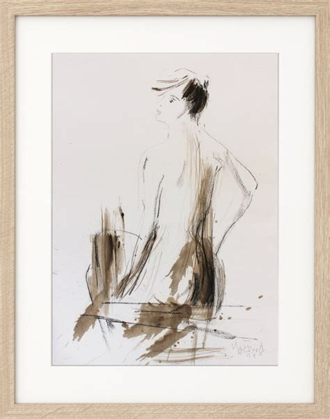 Art Collectibles Modern Wall Art Graphic Art Female Figure Drawing Woman Sketch Nude Woman