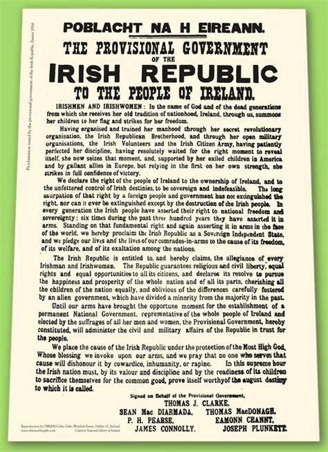 1916 Irish Proclamation Quality Reproduction Prints Genuine Irish