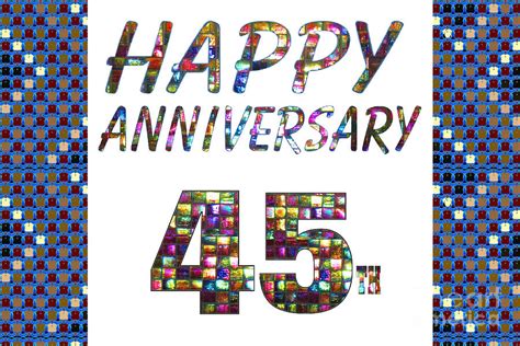 Happy 45 45th Anniversary Celebrations Design On Greeting Cards T
