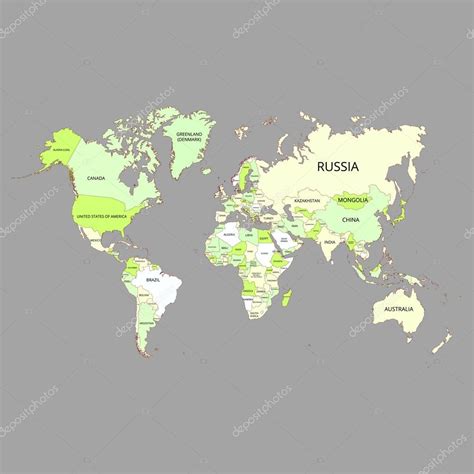 Mapamundi Digital Paises Mapa Mundial Con El Nombre De Países Y