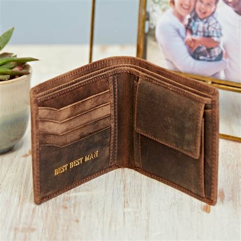 Personalised Best Man Buffalo Leather Wallet By Paper High