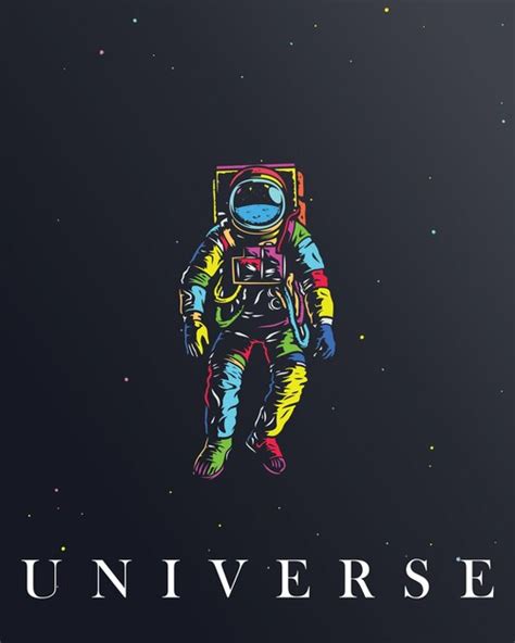 Premium Vector Astronaut In Space Colorful Art