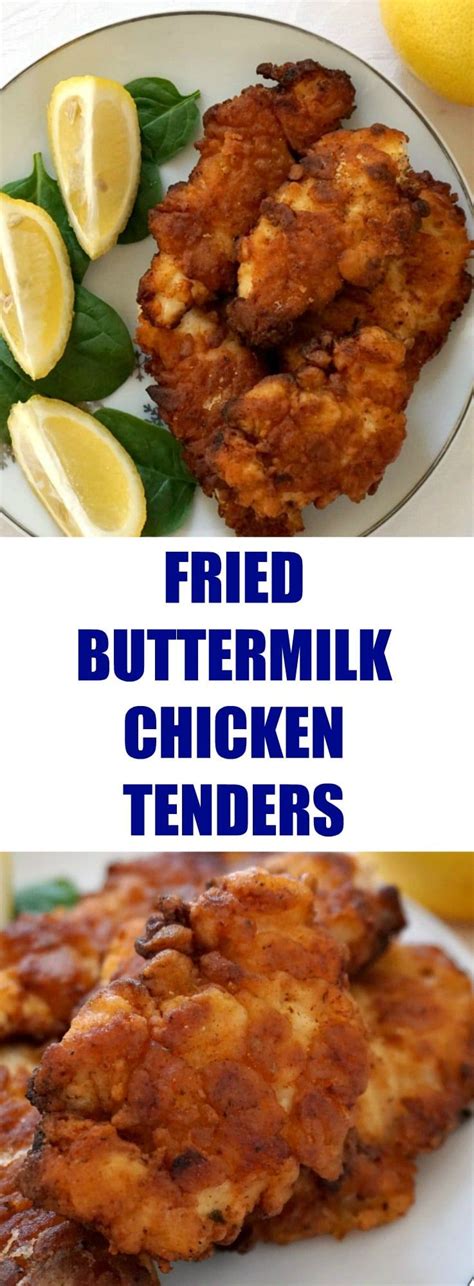 Stir in a bit of buttermilk until the mixture is nice and clumpy. Fried Buttermilk Chicken Tenders, so juicy on the inside and cripsy on the ouside. Better than ...