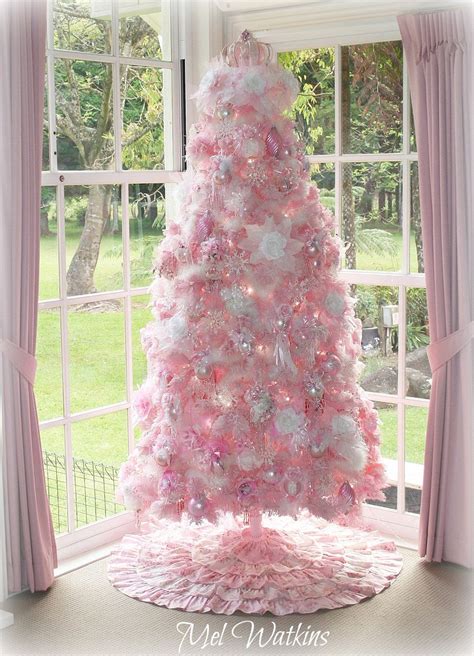 Christmas Tree~shabby Chic Pink Christmas Tree Mels Pink Christmas 2015