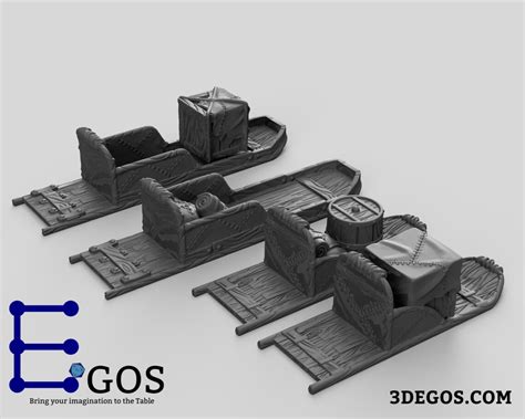 Wintertide Dog Sleds Dnd Miniature Terrain For Dungeons And Etsy