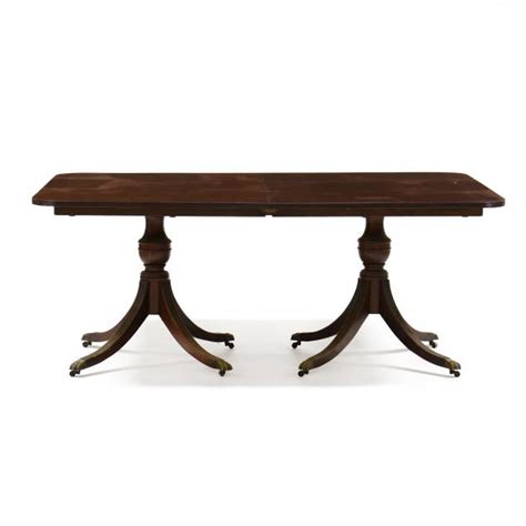 Federal Style Mahogany Double Pedestal Dining Table Lot 415 August