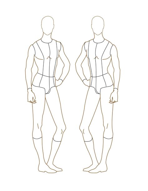 Male Fashion Figure Croqui 009 1275×1650 Pixels Human Figure