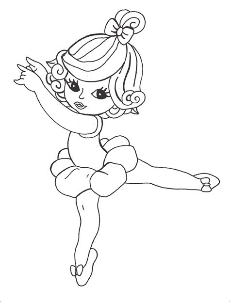 Desenho De Bailarina Em Passo Elegante Para Colorir Tudodesenhos