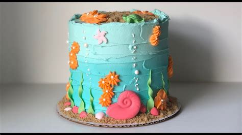 Under The Sea Cake Tutorial Beginner S Cake Decorating Youtube Sea Cakes Cake Decorating