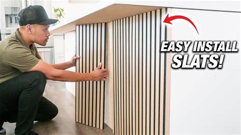 How To Install Easy Install Wood Slats Modern Kitchen Build Youtube