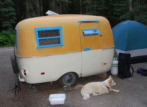 Yellow And Blue Boler Too Boler Trailer Gypsy Wagon Vintage Camping