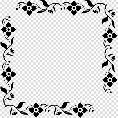Black And White Flower Border Clipart Free Icon Vrogue Co