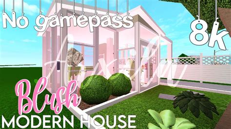 Bloxburg 8k Blush Modern House No Gamepass House Build Youtube