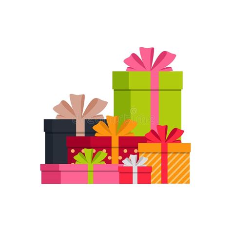 Christmas T Box Vector Flat Present For Design Of Holiday Pile Of
