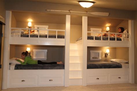 Quad Bunk Beds Someday When They Have A Big Enough Room This Would Be Awesome Bunk Beds