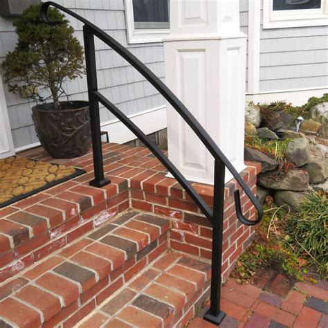 Midway Transitional Handrail Black Outdoor Stair Railing Step