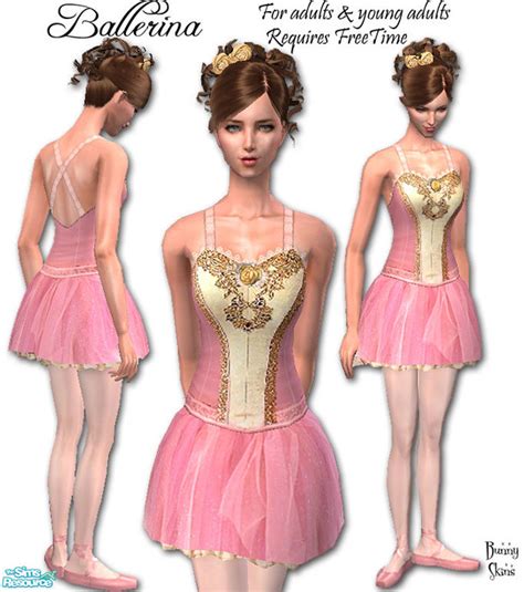 The Sims Resource Ballerina Pink And Gold Tutu