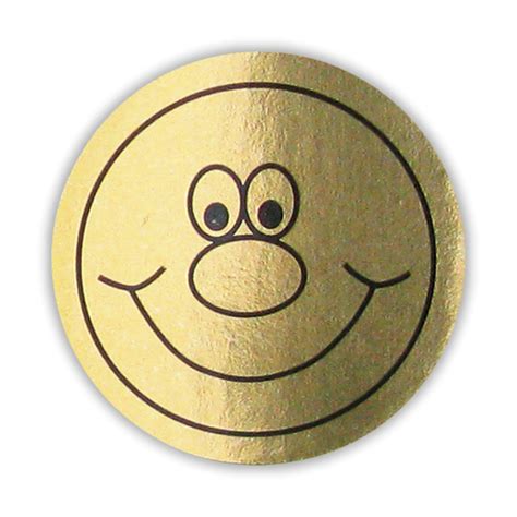 Metallic Gold Smiley Face Stickers Superstickers