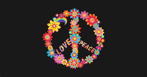 Hippie Peace Sign Love T Shirt Funny 60s 70s Tie Die Costume Imagine