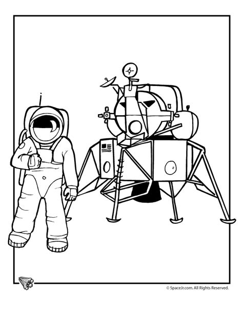 Astronaut and rocket in space coloring pages. astronaut-coloring-page-5 | Woo! Jr. Kids Activities