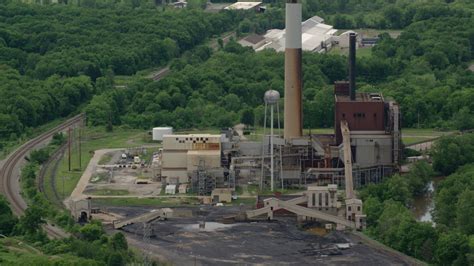 48k Stock Footage Aerial Video Of Niles Generating Station Power Plant