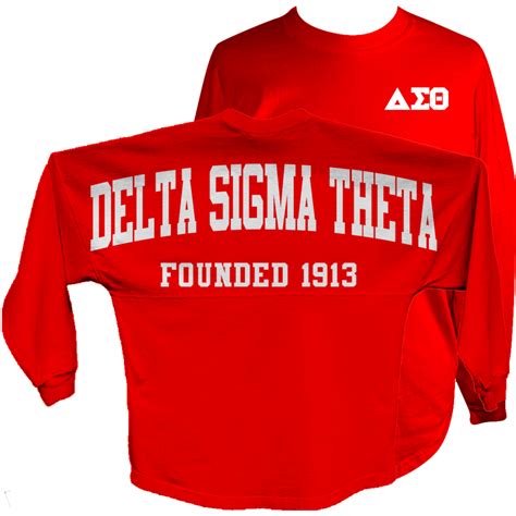 Delta Sigma Theta Spirit Jersey Red Letters Greek Apparel Black