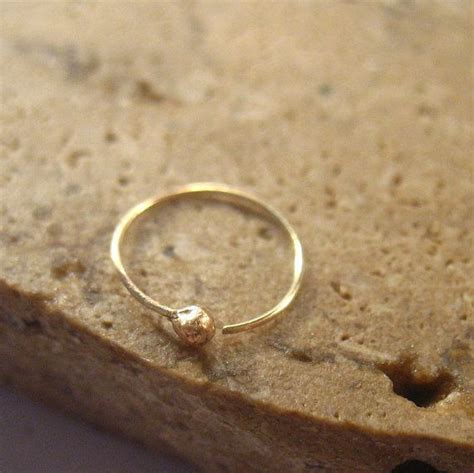 Extreme Thin Nose Rings 14k Gold Filled Ball Hoop By Mysticmoons Nose