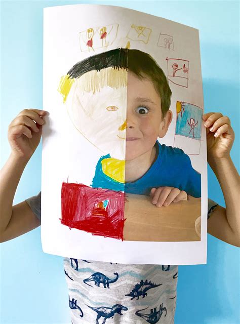 Half Face Self Portrait For Kids Portraits For Kids Self Portrait