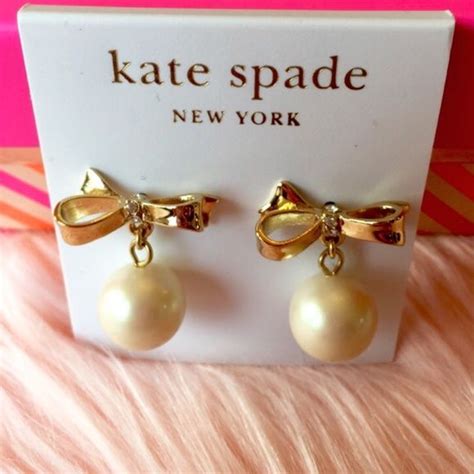 Kate Spade Bow With Pearl Drop Earrings Pearl Drop Earrings Earring
