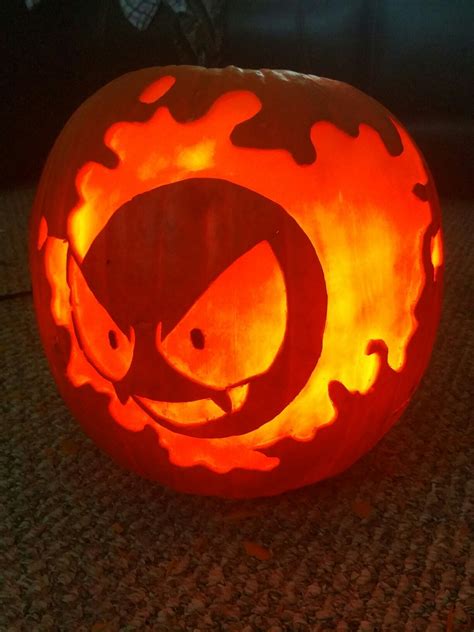 Pokémon Ghastly Pumpkin Halloween Pumpkin Carving Stencils