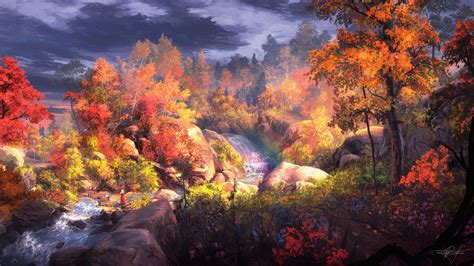 Fantasy Autumn Painting 4k Painting Wallpapers Hd Wallpapers Fantasy