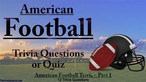 Nfl American Football Trivia And Quiz 1 Youtube