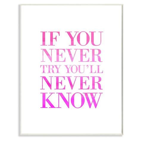 if you never try youll never know wall plaque wall art plaques wall plaques