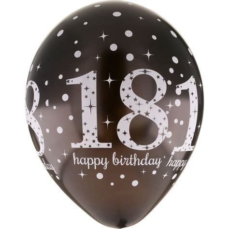 18th Birthday Sparkling Celebration Balloons 6 Pack Big W