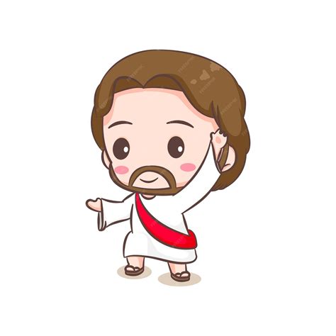 Premium Vector Cute Jesus Christ Cartoon Character