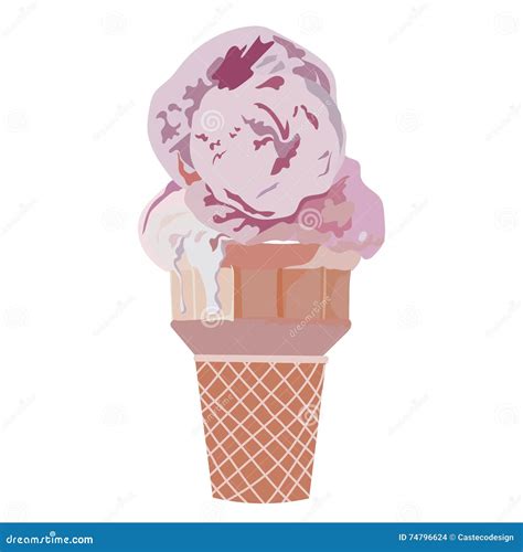 Vector Ice Cream Cone Stock Vector Illustration Of Green