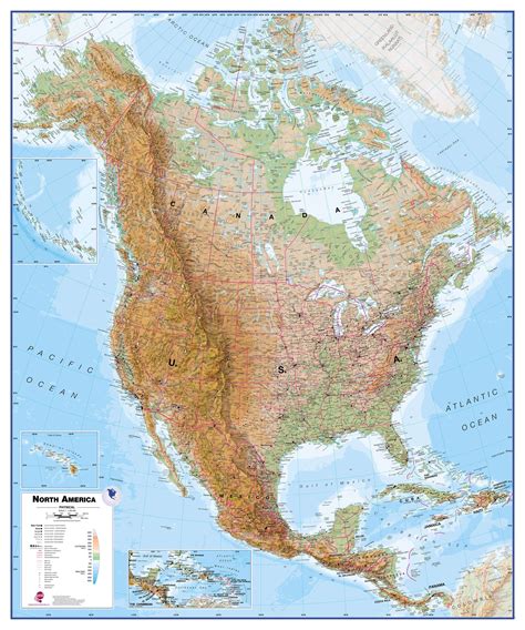 America Wall Map Gambaran