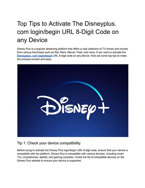 Top Tips To Activate The Disneyplus Com Loginbegin Url 8 Digit Code