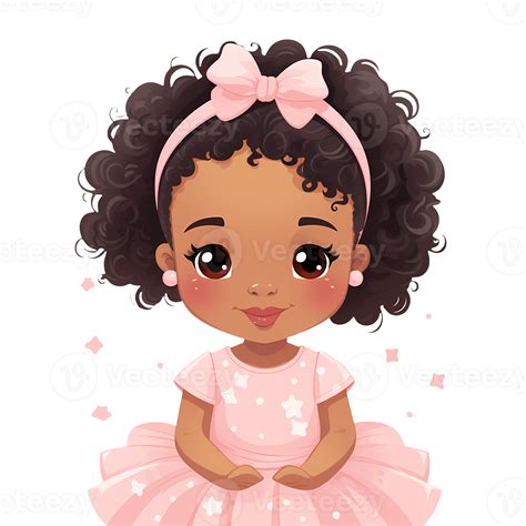 Cute Black Baby Girl Clipart Illustration Ai Generative 27238161 Png